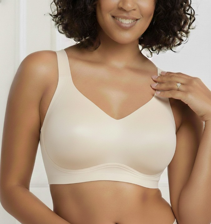 CloudComfort Women Jelly Bras Wirefree Full Coverage No Underwire Everyday Bras Comfortable Wireless Padded Tshirt Bra