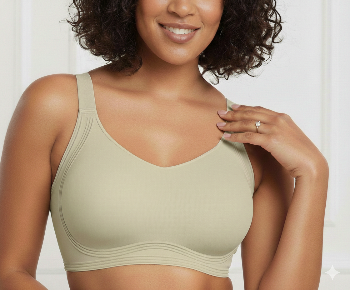 CloudComfort Women Jelly Bras Wirefree Full Coverage No Underwire Everyday Bras Comfortable Wireless Padded Tshirt Bra