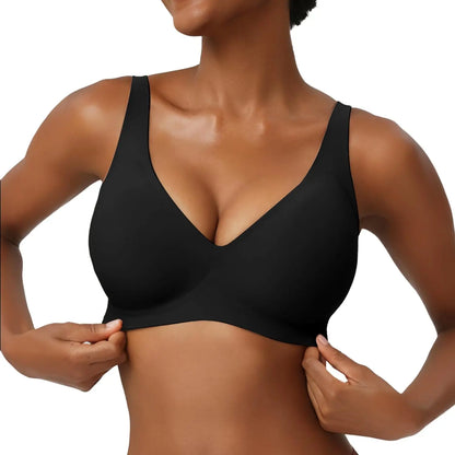 Jelly Wireless Bras for Women No Underwire Deep V Push up Seamless Bras Comfortable Tshirt Bralettes Everyday Bras