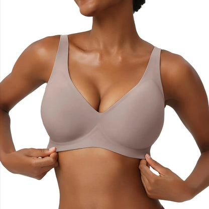 Jelly Wireless Bras for Women No Underwire Deep V Push up Seamless Bras Comfortable Tshirt Bralettes Everyday Bras